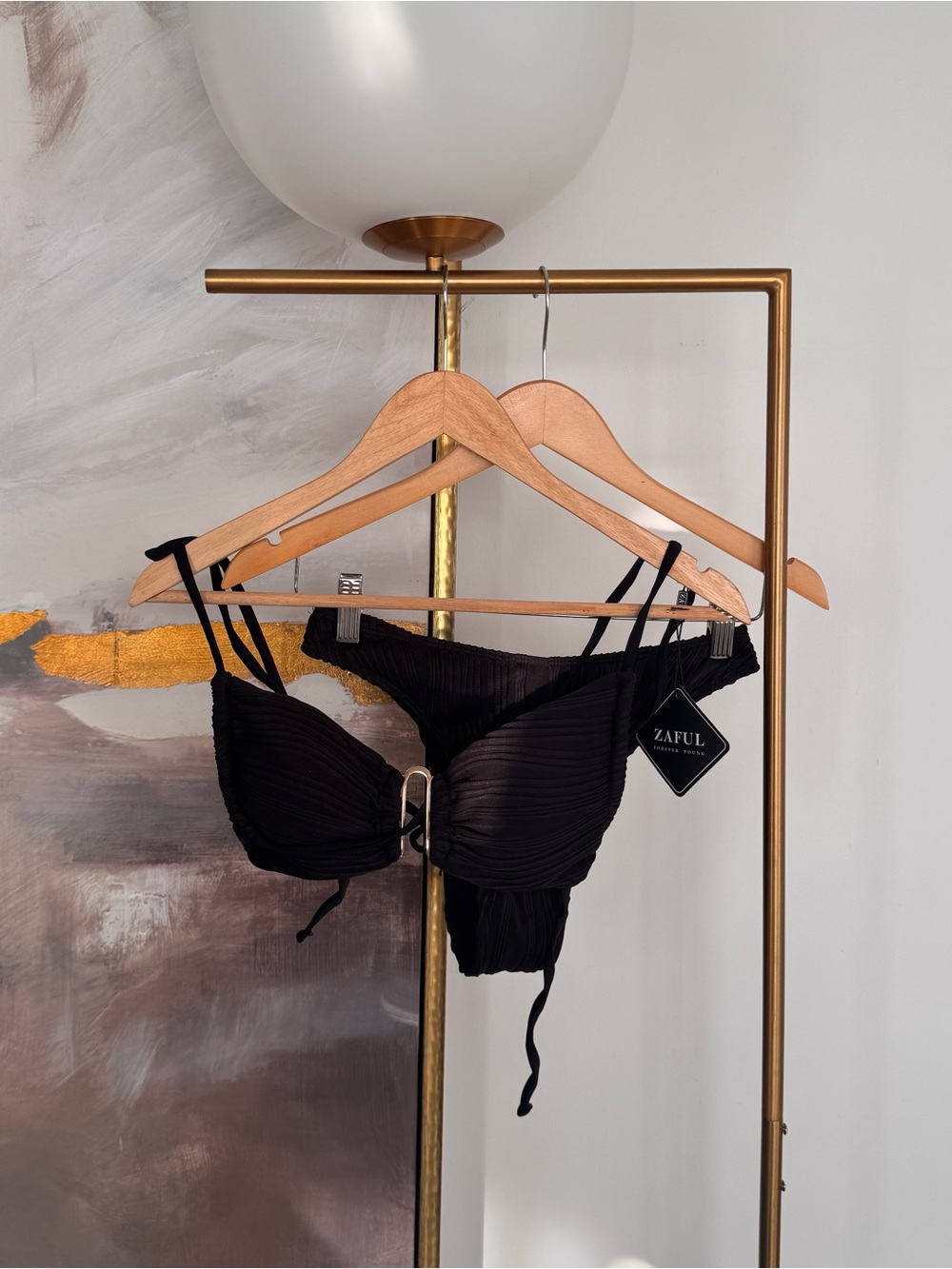 ⏱️24 HR SALE⏱️ Zaful Black Ribbed Bikini Set